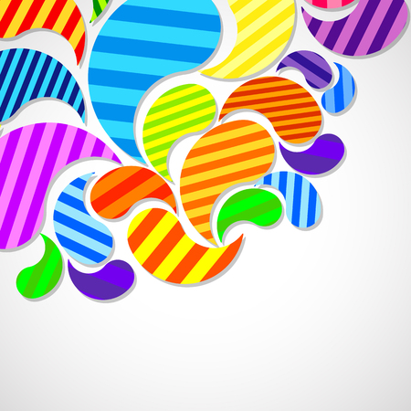 Bright striped colorful curved drops spray.のイラスト素材