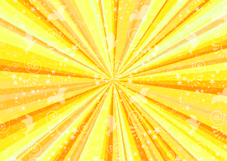 Birthday seasonal background with colorful beams, abstract backdrop for a happy party poster. A4.のイラスト素材