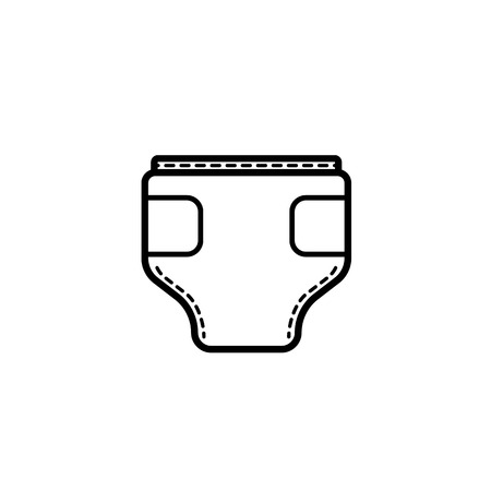 Diaper. Baby icon on a white background, line vector design.のイラスト素材