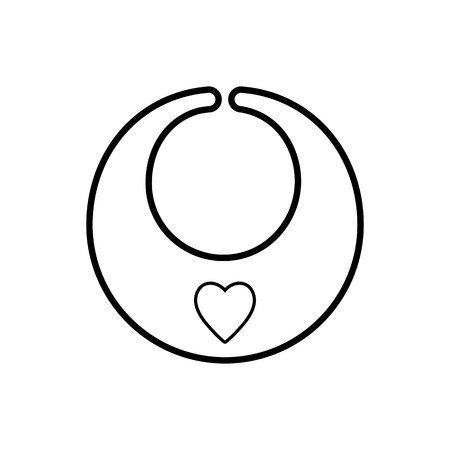 Bib. Baby icon on a white background, line vector design.のイラスト素材
