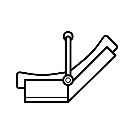 Car seat.  Baby icon on a white background, line vector design.のイラスト素材