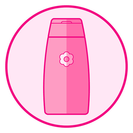 Shampoo. Pink baby icon on a white background, line art vector design.のイラスト素材
