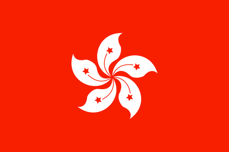 Flag of Hong Kong. Symbol of Independence Day, souvenir sport game, button language, icon.のイラスト素材