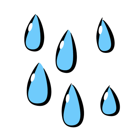 Raindrop, icon, children's drawing style.のイラスト素材