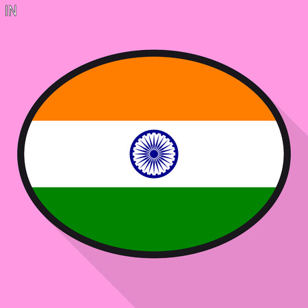 India flag speech bubble, social media communication sign, flat business oval icon.のイラスト素材