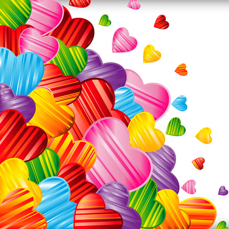 Vector Valentine's day background with striped pattern hearts , design illustration.のイラスト素材
