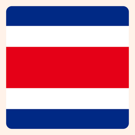 Costa Rica square flag button, social media communication sign, business icon.のイラスト素材