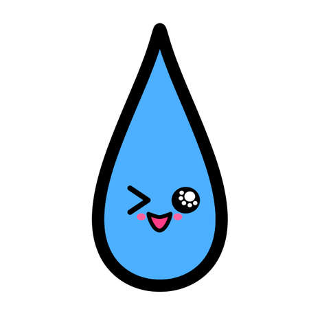 Kawai Drop. Sign, symbol, web element. Social media icon. Business concept. Tattoo template. Line art. Website pictogram.のイラスト素材