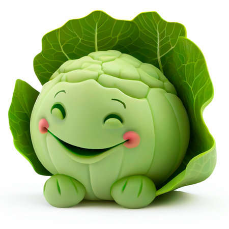 smiling toy cabbage, ai generationの素材