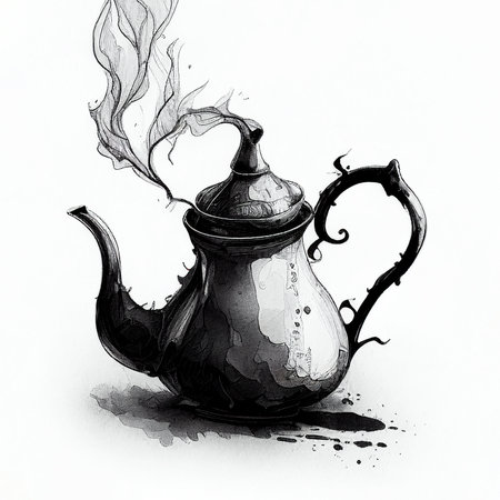 ceramic teapot, ai generationの素材