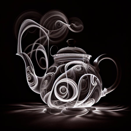 white ceramic teapot, ai generationの素材