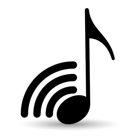 Music note vector icon isolated on a white background.のイラスト素材