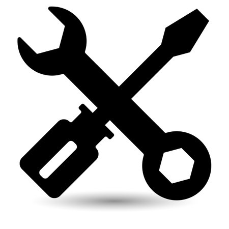 Screwdriver, wrench icon isolated on a white background.のイラスト素材