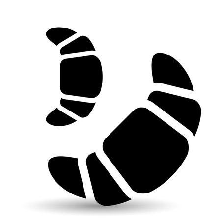 Croissant icon isolated on a white background.のイラスト素材