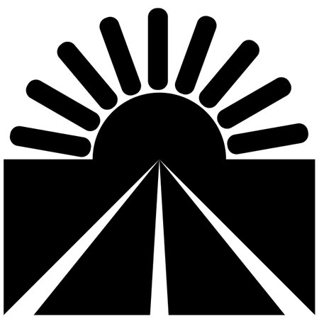 Sunrise, road icon isolated on a white background.のイラスト素材
