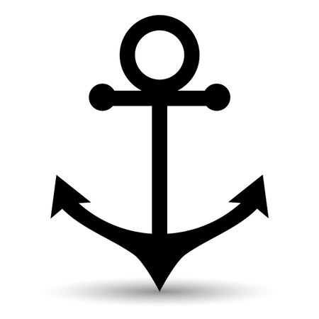 Anchor icon isolated on a white background.のイラスト素材