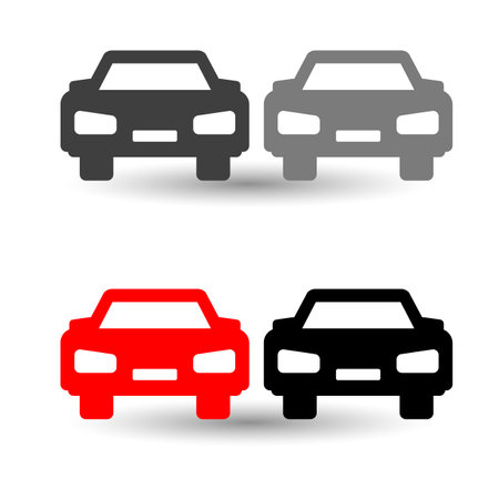 Overtaking ban icon isolated on a white background.のイラスト素材