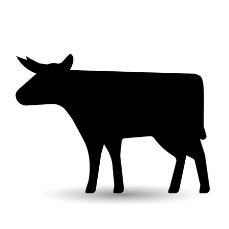 Cow icon isolated on a white background.のイラスト素材