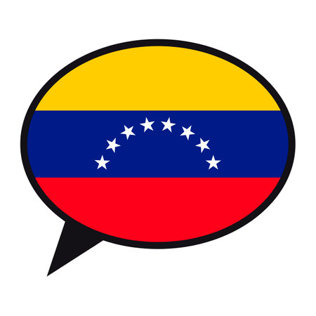 Speech bubble Venezuela flag on white background. social communication symbol. conversion icon, vector element.のイラスト素材