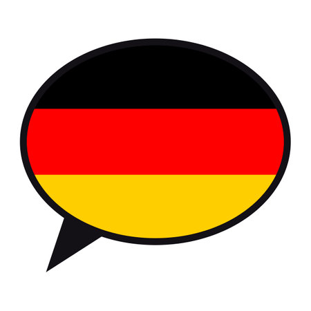 Speech bubble Germany flag on white background. social communication symbol. conversion icon, vector element.のイラスト素材