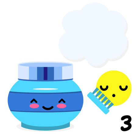 Exfoliant. Korean skin care: step 3. Infographic guide: korean skincare routine, cosmetic products icons set for beautiful perfect skinのイラスト素材