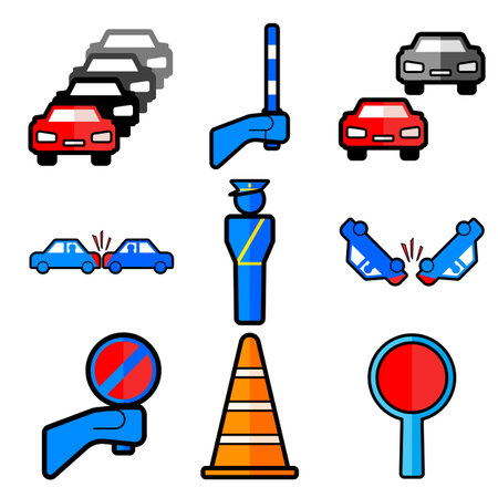 road icon setのイラスト素材