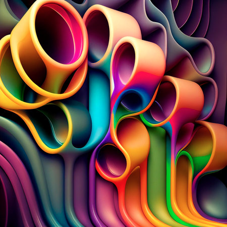 colorful plasticpipes background, ai generationの素材