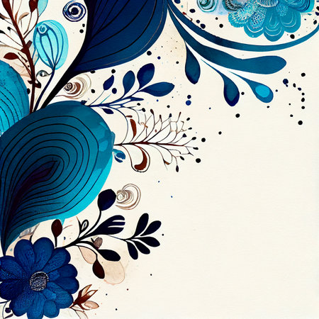 Watercolor flowers background, card, ai generationの素材