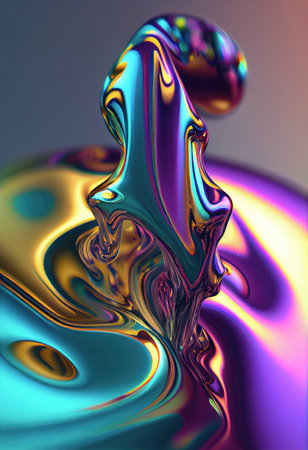 abstract colorful background of oil, drops in liquid, ai generationの素材