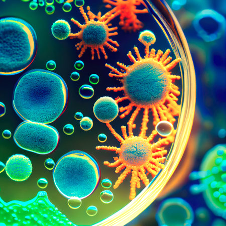microorganism cells background, ai generationの素材