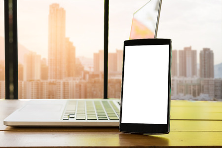 smartphone white screenの写真素材