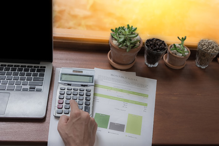 Business finance, tax, accounting, statistics and analytic research conceptの写真素材