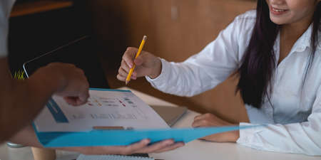 Fund managers team consultation and discuss about analysis Investment stock market. finance...
