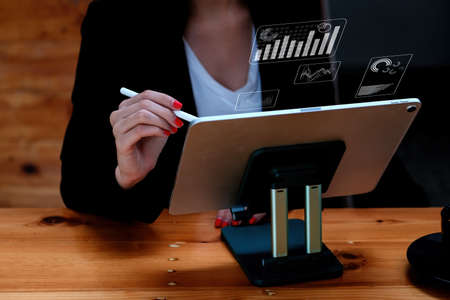 Businesswoman and Accountant checking data document for investigation of corruption account . Anti Bribery concept.の写真素材