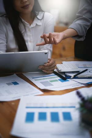Fund managers team consultation and discuss about analysis Investment stock market. finance investment concept.の写真素材
