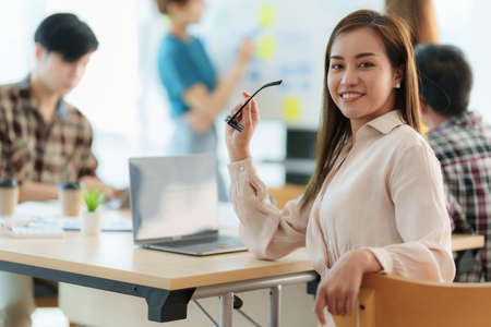 Group of business people discuss and consult to offer new idea at exclusive meeting room. finance...