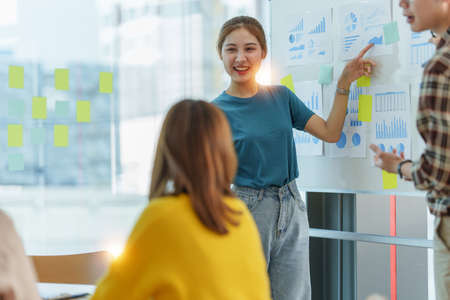 Business team having dicuss and giving some new ideas about project at meeting room.の写真素材