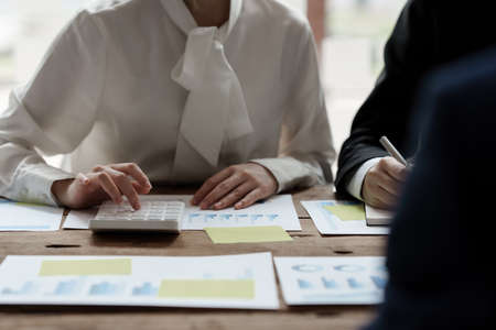 Success business team. Business data dashboard analysis by brainstorming