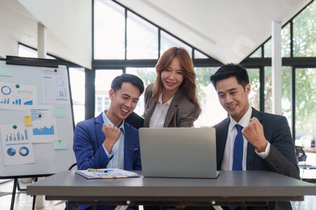 Financial analyst analyzes business people investment consultant analyzing company financial report...