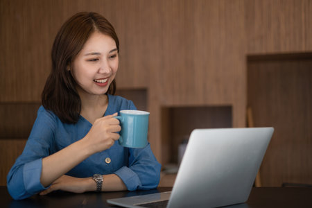 Successful business woman excited when her business growth. Finance concept.