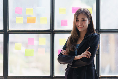 Beautiful business woman analyze fund investment. Business Consulting, Accounting, finance investment conceptの写真素材