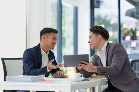 Group of Businessman or Accountant checking finance data document for investigation of corruption account. Anti Bribery conceptの写真素材