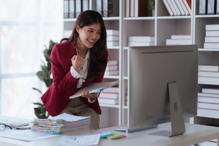 Professional analysis of business people and marketing strategy planning in the accounting workplaceの写真素材