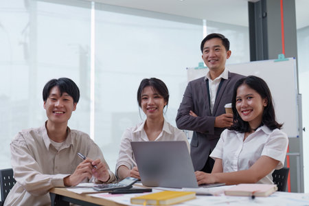 Professional Business people and Leadership and Teamwork and marketing strategy planning in the corporateの写真素材