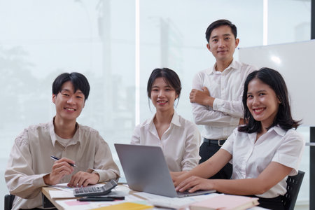 Professional Business people and Leadership and Teamwork and marketing strategy planning in the corporateの写真素材