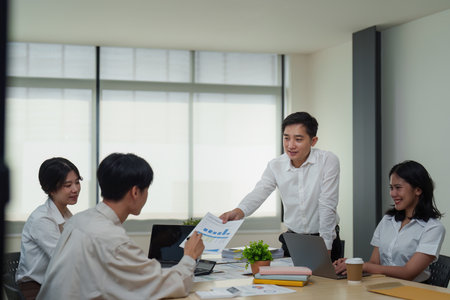 Professional Business people and Leadership and Teamwork and marketing strategy planning in the corporateの写真素材