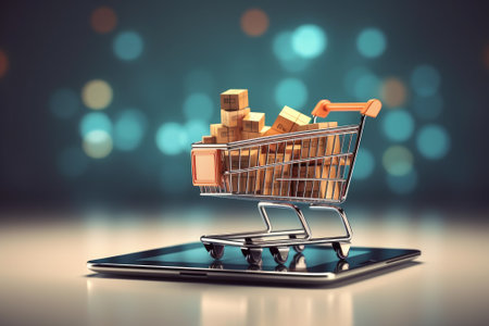 Online shopping technology digital payment. shopping online digital technology concept. Generative AIの素材