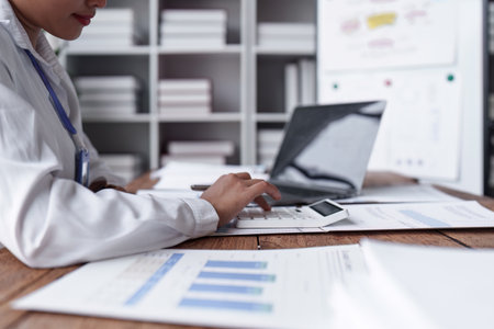 Professional analysis of business people success to make marketing strategy planning in the accounting workplaceの写真素材