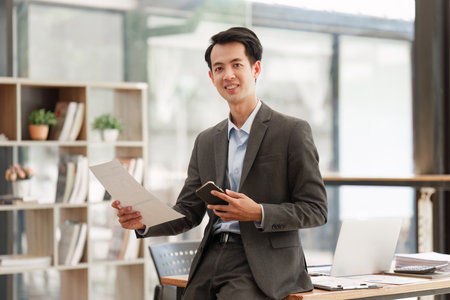 Professional business person company manager lawyer working checking bills corporate financial accounting documents. finance conceptの写真素材