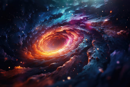 Abstract Galaxy background, Colourful star. Generative AIの素材